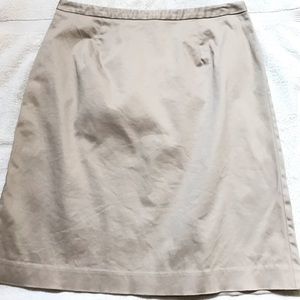 EDDIE BAUER Classic Pencil Skirt Cotton Blend Chino Tan Size 12